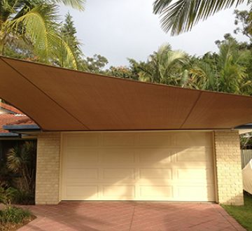 High quality shade sail over driveway