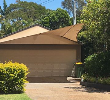 High quality shade sail over driveway